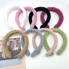 Pure Color Rabbit Hair Band Wholesale For Girls Simple Minimalist Plain Versatile Accessory Long Hair Short Hair Plush Hair Band