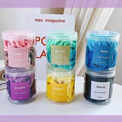 Candy-Colored 50-Piece Canned Elastic Seamless Hair Ties, Sweet Girly Ponytail Holders, Korean-Style Nylon Hair Bands