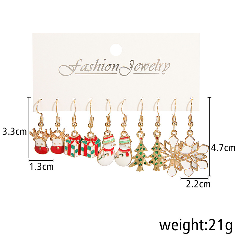 Fashion Christmas Tree Santa Claus Christmas Socks Alloy Enamel Womenu0027S Drop Earrings 1 Set