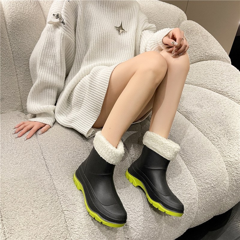 Vīriešu apavi, īsas caurules, neslīdoši, ūdensnecaurlaidīgi apavi, kā arī samta silti lietus zābaki, virtuves darba gumijas apavi, četri gadalaiki_voghion.com