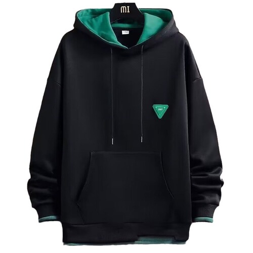 Hooded hoodie for men's autumn and winter with velvet and thickened 2024 new wide-split top fashionable apricot foreign coat