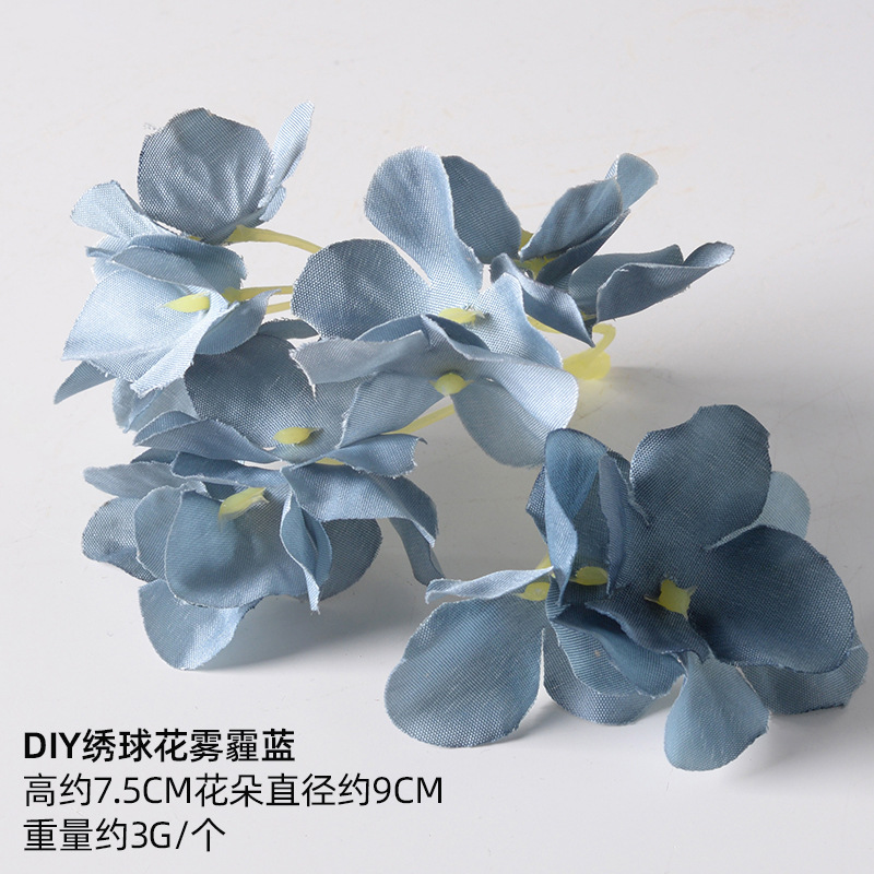 Simulación de flores azules DIY accesorios de cabeza de flores material de boda flor de flor flor flor de flor flor flor de pecho de flor de cabeza pared en el viento