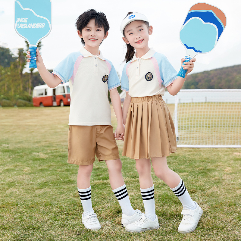 School uniform suit primary school student spring and autumn kindergarten Garden clothes summer children's cotton sportswear class clothes two-piece suit