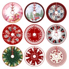 新しいクロスボーダーのクリスマスの木のスカートの木の囲いの創意の美しいプリントのクリスマスの装飾品の卸売り