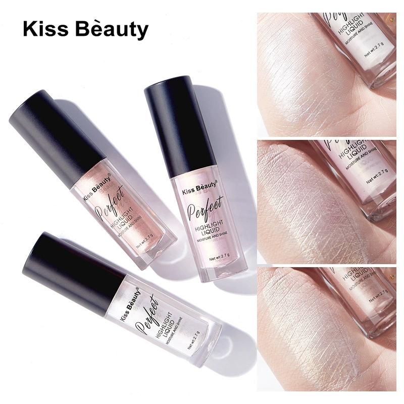 Жидкий хайлайтер (Kiss Beauty) — праймер для лица и щек, легкое мерцание, 3 оттенка