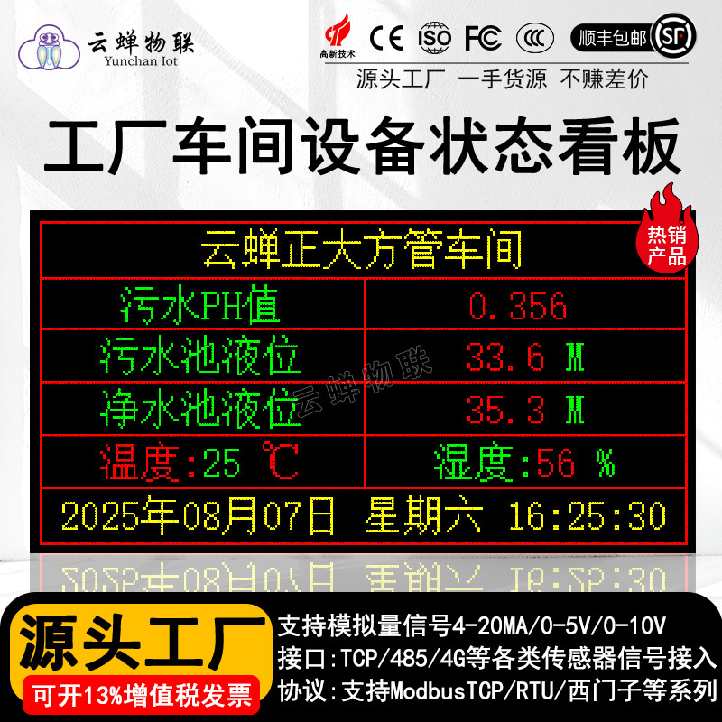 Garden Pressure Differential Electronic Display Board Instrument Greenhouse Monitoring Display Screen Dust Monitoring System Electronic Display Screen