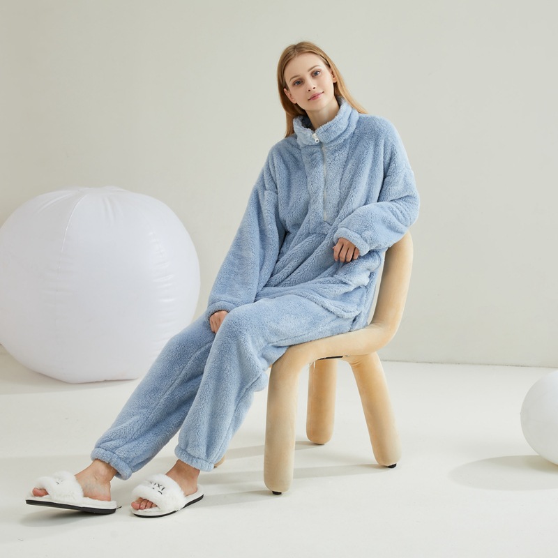 GraceChic GraceChic 2024 New Couple Coral Fleece Pajama Plus Size European And American Cross-Border Christmas Homewear Set_voghion.com