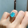 Rectangular zirconium, ring with stone, European style, wholesale