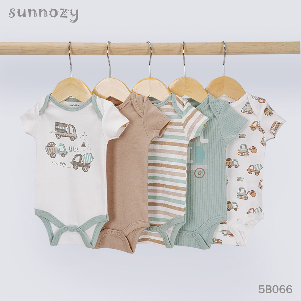 Bebés y bebés Sunnozy comercio exterior lindos mangas cortas chaqueta de triángulo conjunto de escalada fábrica al por mayor