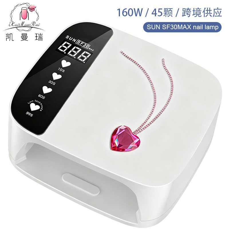 Lámpara de manicuras transfronteriza UV doble fuente de luz máquina de manicuras de alta potencia europea y americana con diamantes de almacenamiento de energía de manicuras luz de terapia de manicuras inducción inteligente