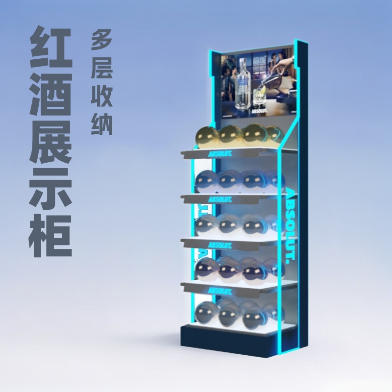 Modern Wooden Floor-to-Floor Wine Display Cabinet Wine Rack Bar Household Multi-Layer Wine Storage Rack Display Shelf