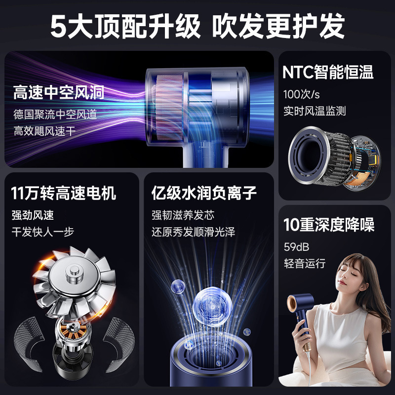 VTT高速ヘアドライヤーリーフなし家庭用マイナスイオンヘアケア恒温強力ヘアドライヤーホテルのヘアサロンのドライヤー|undefined