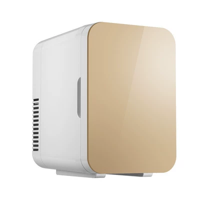 Soyuducular: portable mini refrigerator beauty makeup - 6l-gold-glass-mirror-car-home-dual-use-national-standard-220v