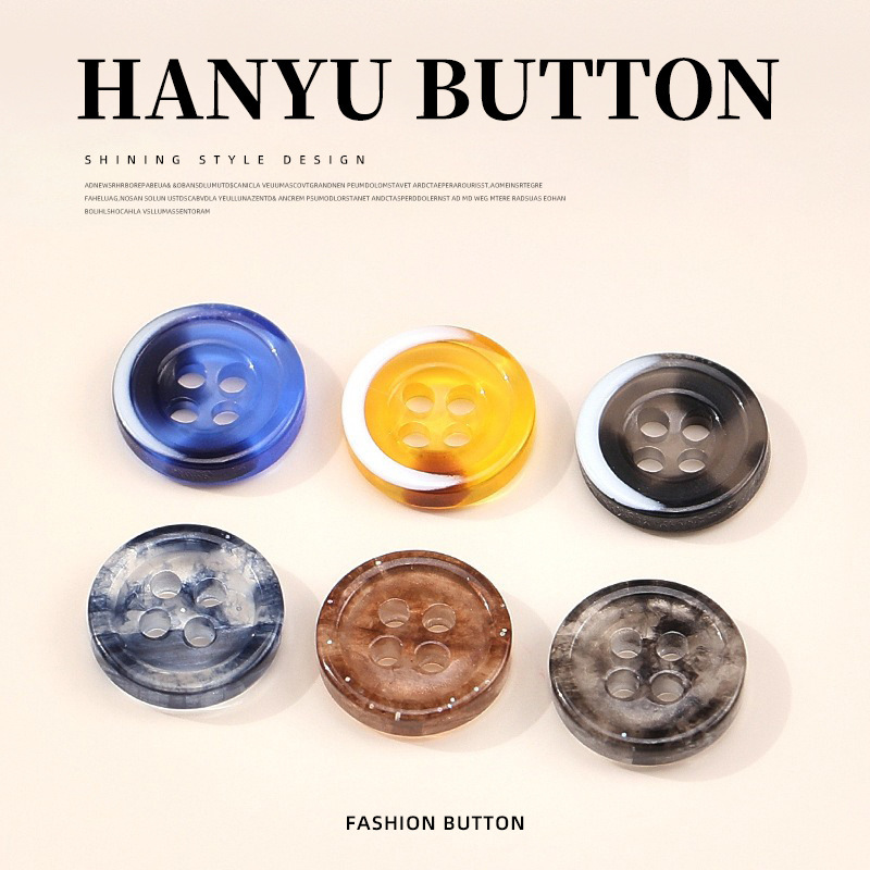 Navy Blue Four-Eye Button Moon Color Clothing Accessories Resin Button Kidsren's Small Button Designer New Button