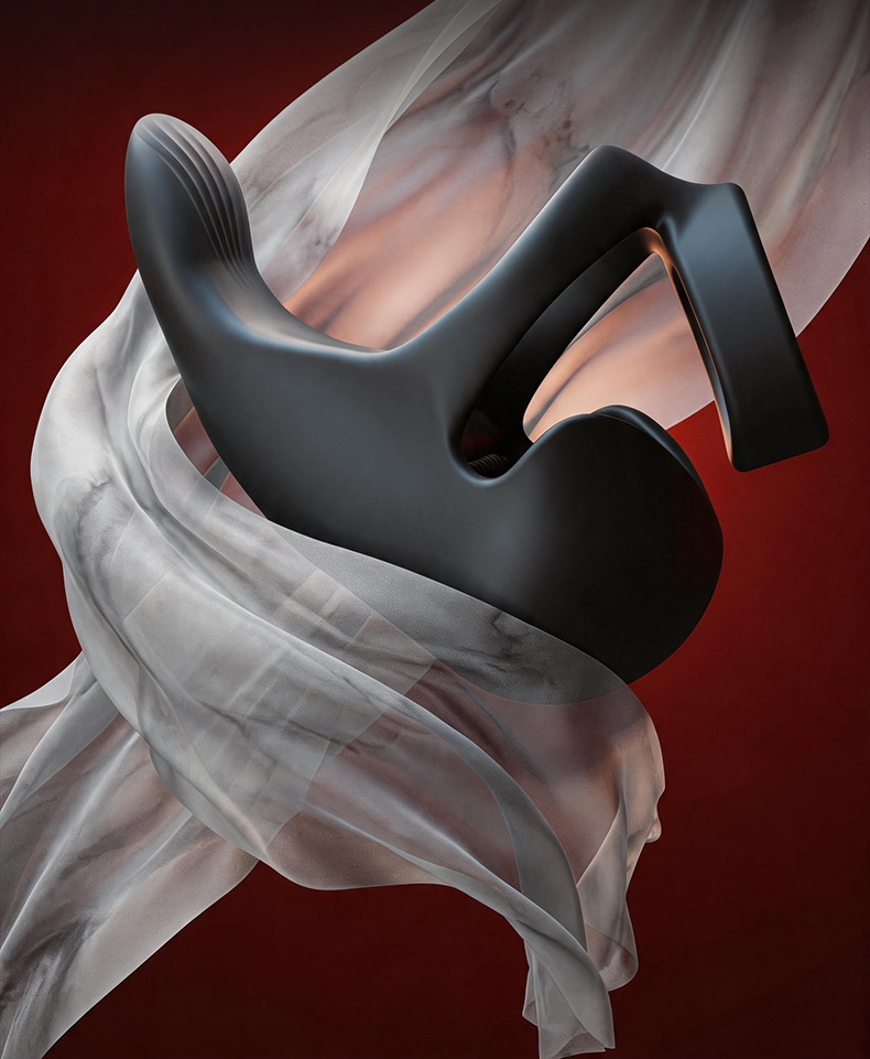 App-Controlled Vibrating Cock Ring with Remote Scrotum Restraint, Silicone — detail image 27