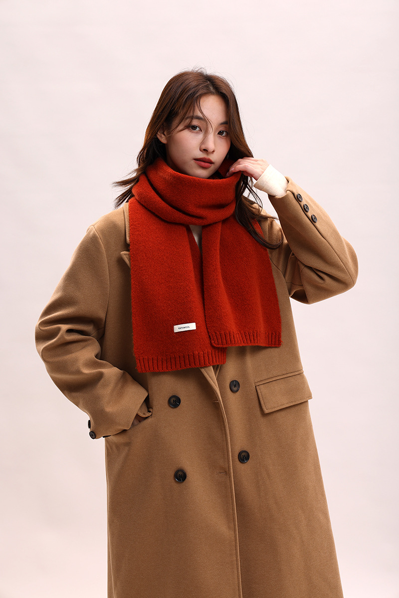 Sciarpa in lana lavorata a maglia 100% cashmere, collo spesso per donna e uomo, calda coppia genitore-figlio stile autunno/inverno, alla moda e_voghion.com