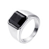 Trend ring, red stone inlay, zirconium, accessory stainless steel