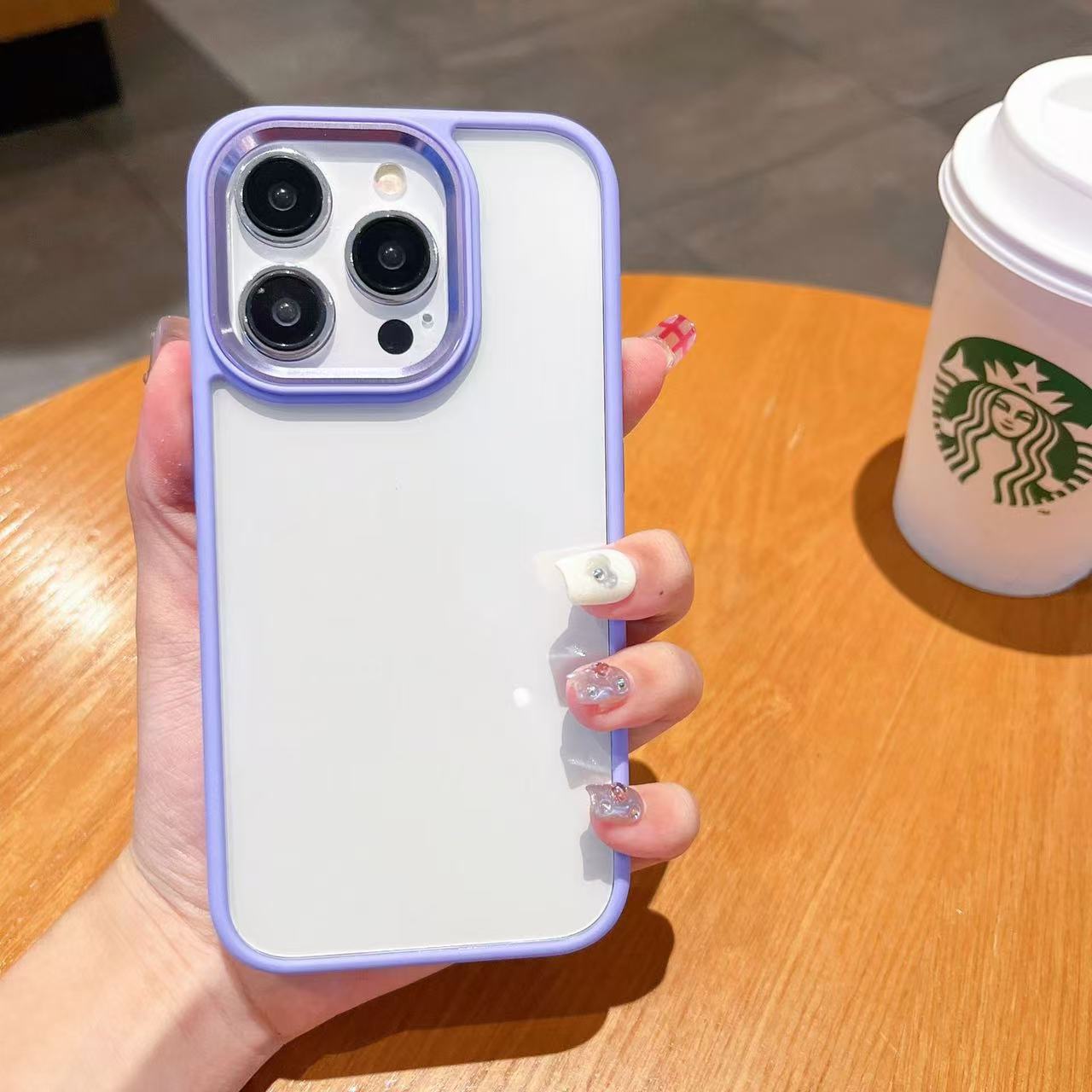 Lente Roland violeta-transparente-metal-escudo dorado-agujero grande