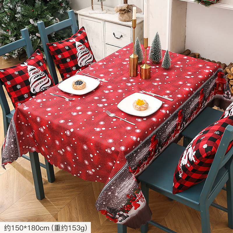 国境を越えた新しいクリスマステーブルクロスクリエイティブプリントテーブルフラグクリスマス装飾用品パーティーホリデーテーブルクロス装飾|undefined