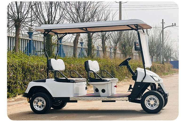 4-Seater Golf Cart, Four-Wheel Sightseeing Vehicle, Golf Course Tourist Attraction Tour, Sales Office Electric Vehicle, Patrol Vehicle