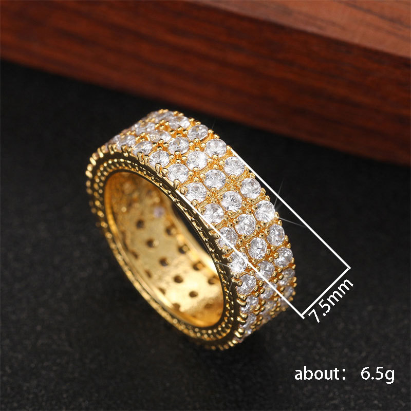 Luxurious Solid Color Copper Inlay Zircon Rings display picture 2