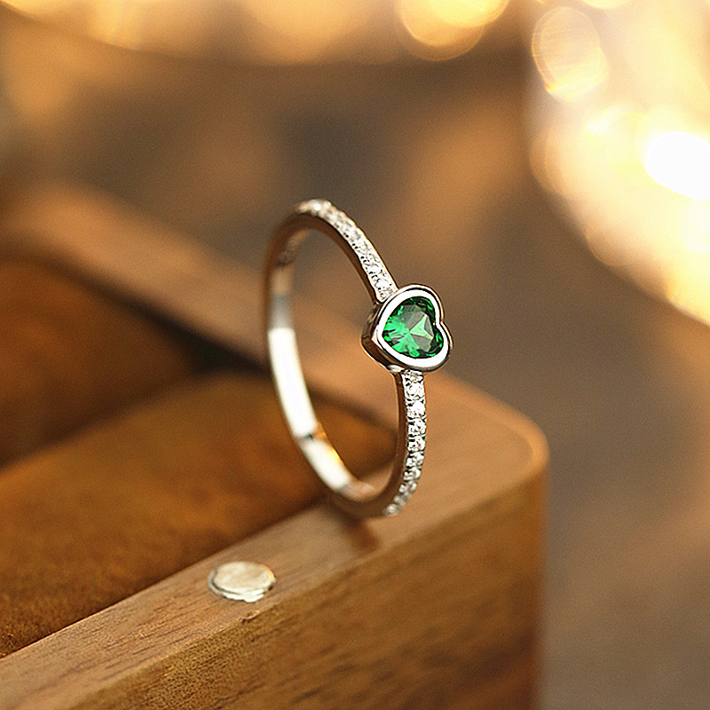 Bijoux Amour Anniversaire Pierre Colorée Incrustée De Diamant Bague Doigt S Argent Pur_voghion.com