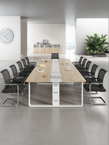 Conference table, long table, minimalist modern furniture set, chairs, reception, negotiation, training, office furniture for small and large spaces, solid wood