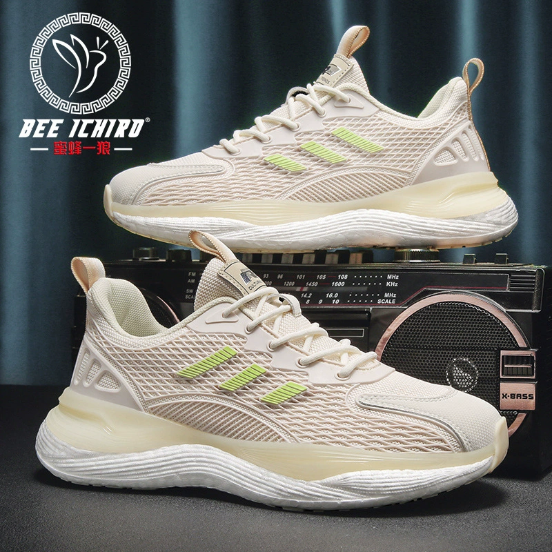 Пчела волк мужская обувь новая летняя мягкая подошва кроссовки дышащая сетка дикая папочка повседневная обувь для бега