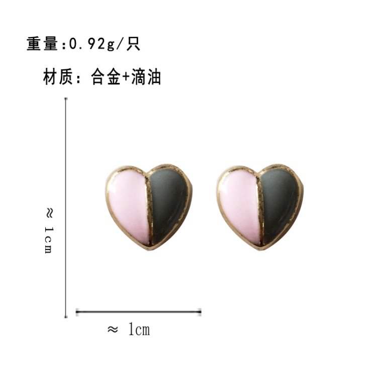 Simple Heart Drop Oil Hit Color Earrings display picture 14