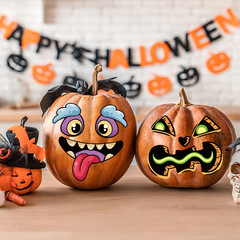 Halloween Pumpkin DIY Funny Expression Sticker Amazon Ghost Face Sticker Prank Party Decor Wall Sticker Self Adhesive