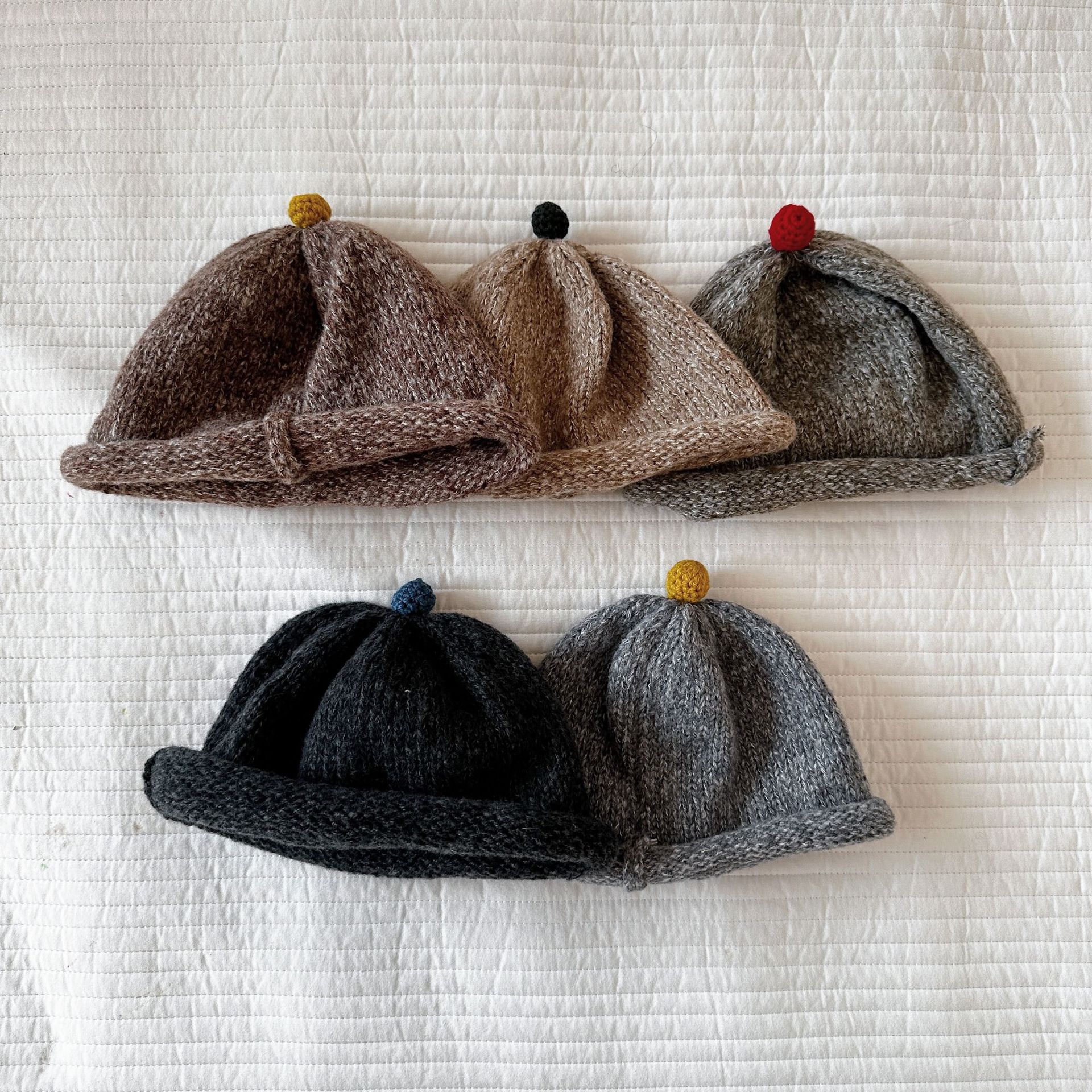 Caña de pera ropa infantil sombrero otoño invierno sombrero de lana para niños niñas y niñas Año Nuevo bebé pequeño invierno caliente