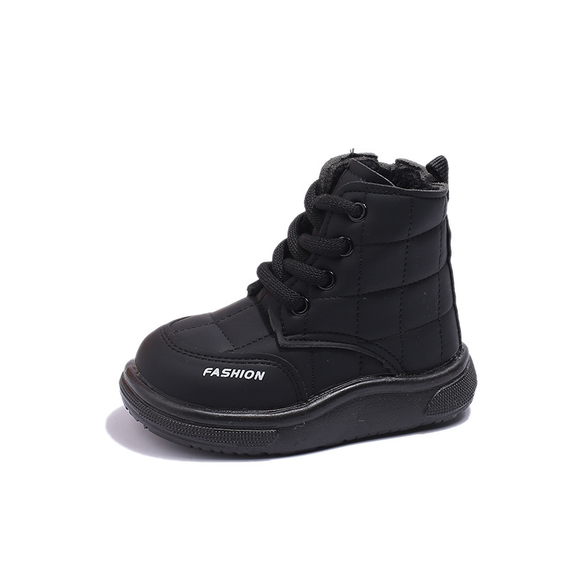 Mother & Kids Winter Fleece Lined Martin Boots Style Short Cotton Toddler Shoes For Boys And Girls For Formal & Casual_voghion.com