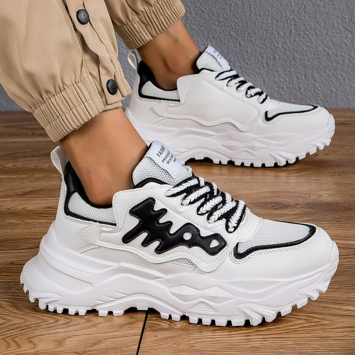 Трансграничная модная мужская повседневная громоздкая обувь, кроссовки Fishbone на толстой подошве, дышащая для четырех сезонов, мужская обувь больших размеров, кроссовки