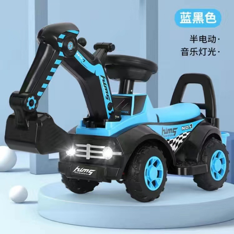 Excavadora eléctrica para niños, excavadora de juguete para niños, se puede montar en un vehículo de ingeniería de carga de máquina de gancho de gran tamaño