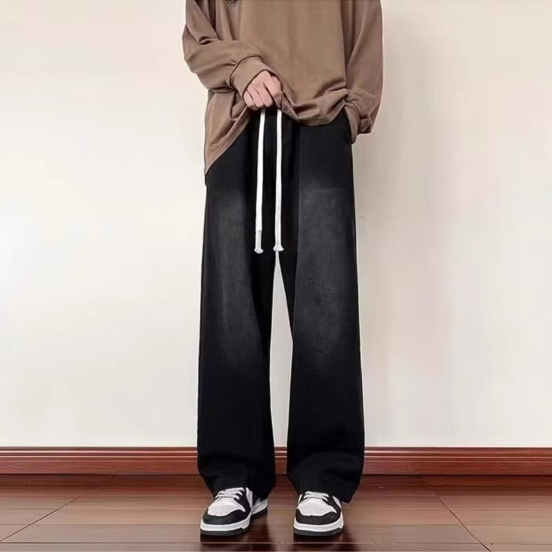 春季男士牛仔衬衫套装男男生长袖外套青少年潮流一套搭配帅气男装|undefined