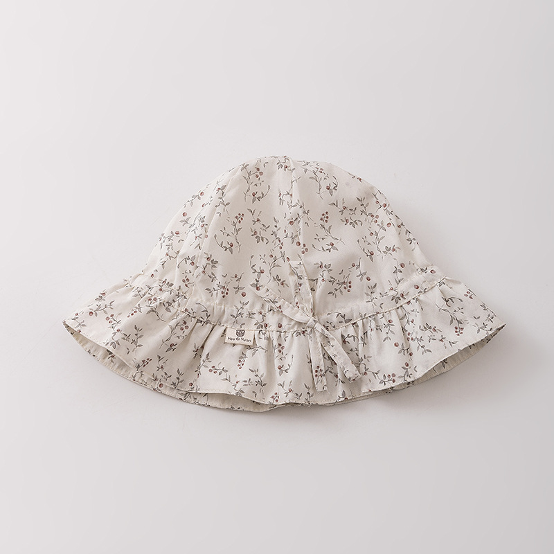 Sombrero para bebés primavera y otoño delgado coreano sombrero de pescador de gran bisel ajustable para bebés pequeños meses sombrero de cuenca