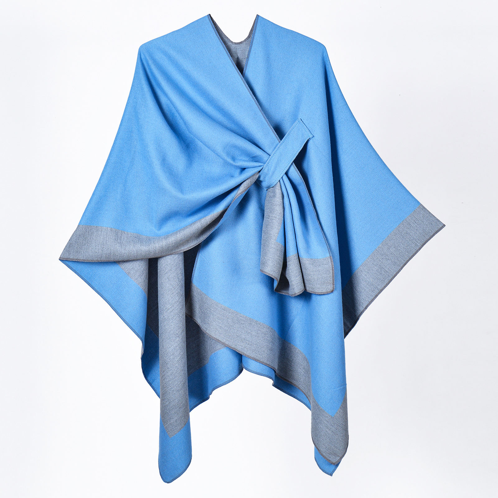 Barra oblicua de doble borde azul lago