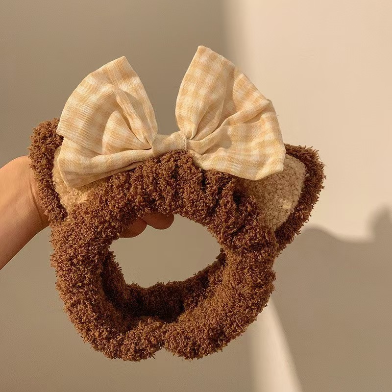 Peluche de felpa, banda para el cabello, banda para el cabello, máscara para mujeres, tocado para el lavado de cara, diadema impermeable y a prueba de humedad, banda para el cabello, accesorios para el cabello