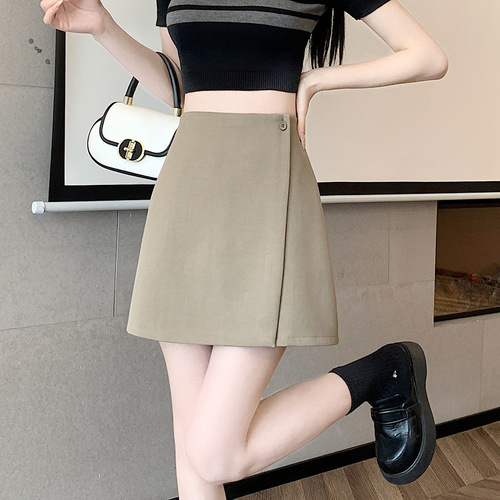 2025 Summer Plus Size Full-figured High-waist Asymmetrical Short Skirt for Petite Women Slimming Worded Hip-Hugging Pants Skirt