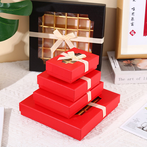New Valentine's Day Transparent Chocolate Baking Packaging Box 9 Pcs Window Pastry Box 9-Grid Dessert Box Wholesale