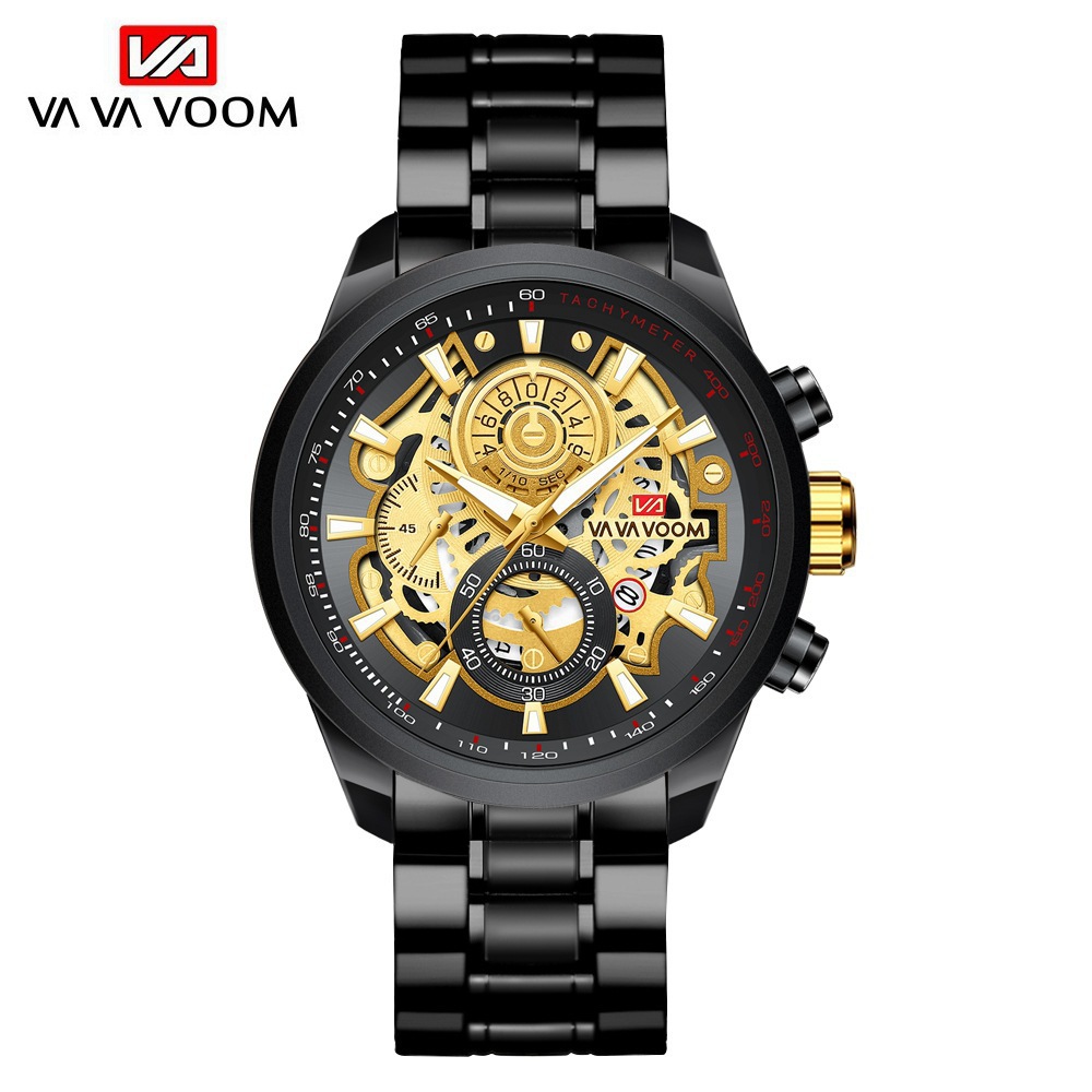 New VAVAVOOM Men's Quartz Watch Skeleton...