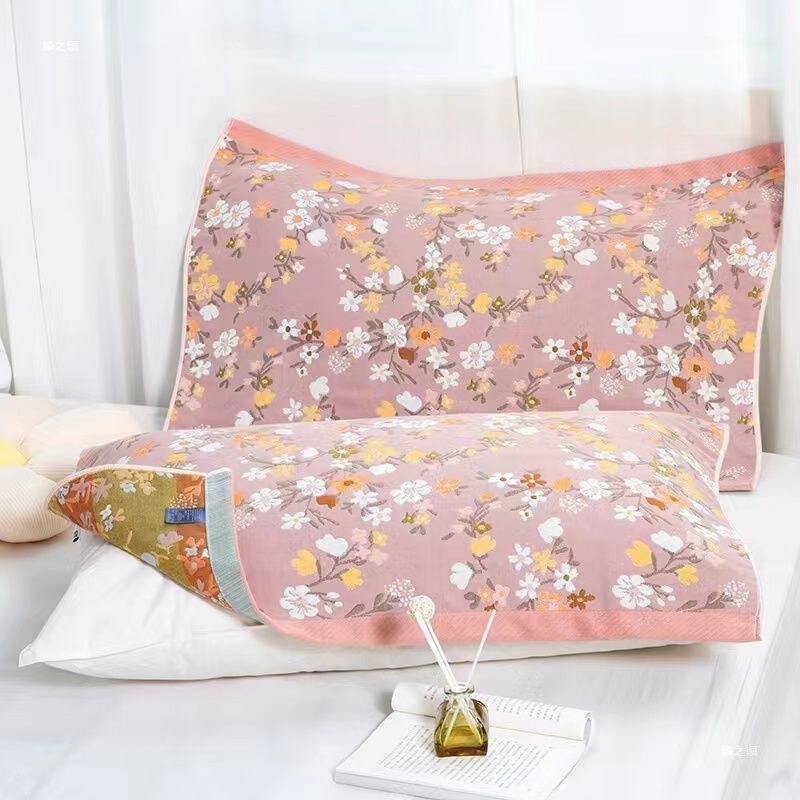 純綿枕カバー、8層ガーゼのペア、厚みのある枕カバー、滑り止め、毛玉防止|undefined