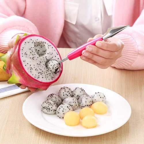 Stainless steel watermelon cutter, fruit ball scoop, ice cream round spoon, fruit cutting, segmentation, carving knife