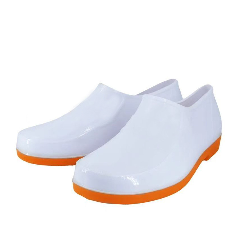 Botas de alimentos de fábrica de alimentos amarillo alto barril blanco puro antiderrapante cocina sanitaria botas de agua de tendón de vaca resistente al desgaste botas de lluvia cálidas