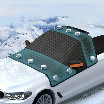 Car Snow Cover Front Windshield Car snow shield - 12-magnets-black-edging