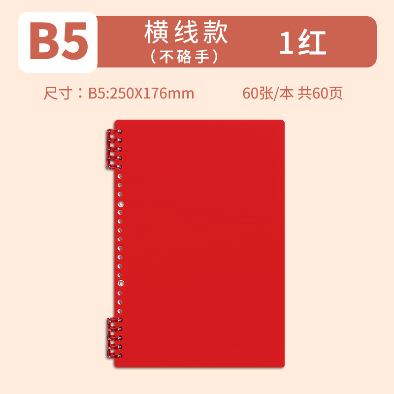 B5 • Red • horizontal line • 1 book