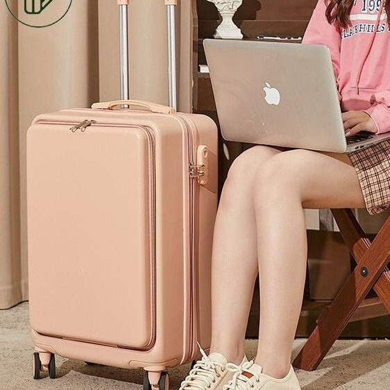 Front-Opening Suitcase Laptop Business Trolley Case Women's Boarding Suitcase Password Universal Wheel