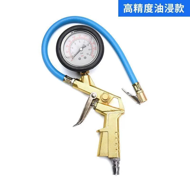 High-Precision Tire Pressure Gauge with Inflation Head for Car and Motorcycle Tire Pressure Monitoring and Inflation Gun Nozzle