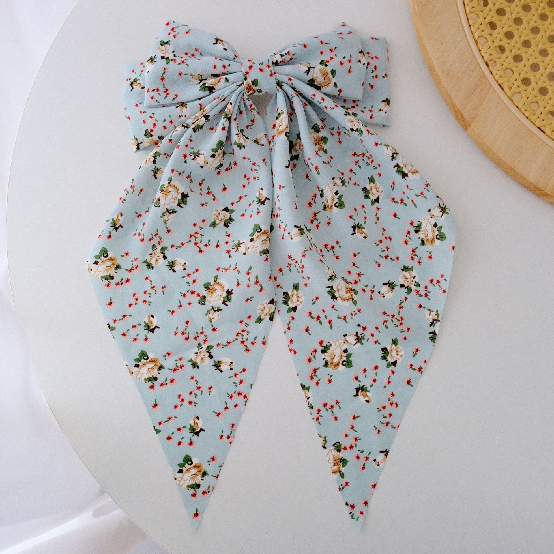 50g Weight Hair Claws Hair Accessories Type 1 Piece Quantity Holiday, Daily Occasion Bow Knot Pattern Women's Gender Floral Design Sweet, Pastoral Style Women's Sweet Pastoral Bow Knot Cloth Floral Hair Claws 14