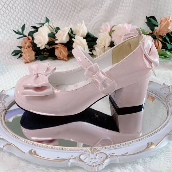 Shoes 2025 New Mid-heel Low-heeled Lolita Elegant Girls Hot Style Single-layer Shoes French Retro Mary Jane Trendy Shoes